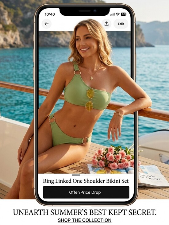 Other - Ring Linked One Shoulder Bikini. Set